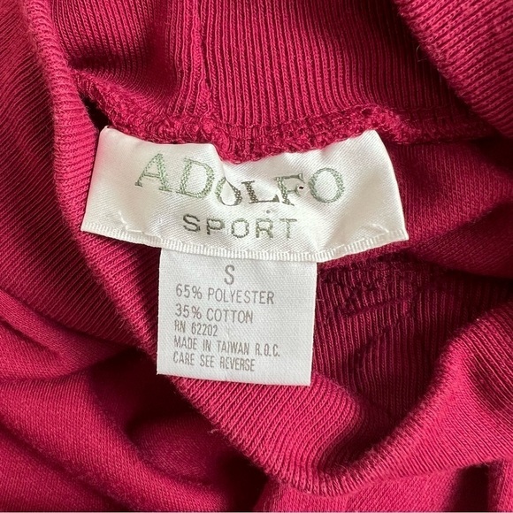Vintage Adolfo Sport Burgundy Red 3D Ribbon Flower Mock Shirt Size Small‎ - Picture 10 of 13